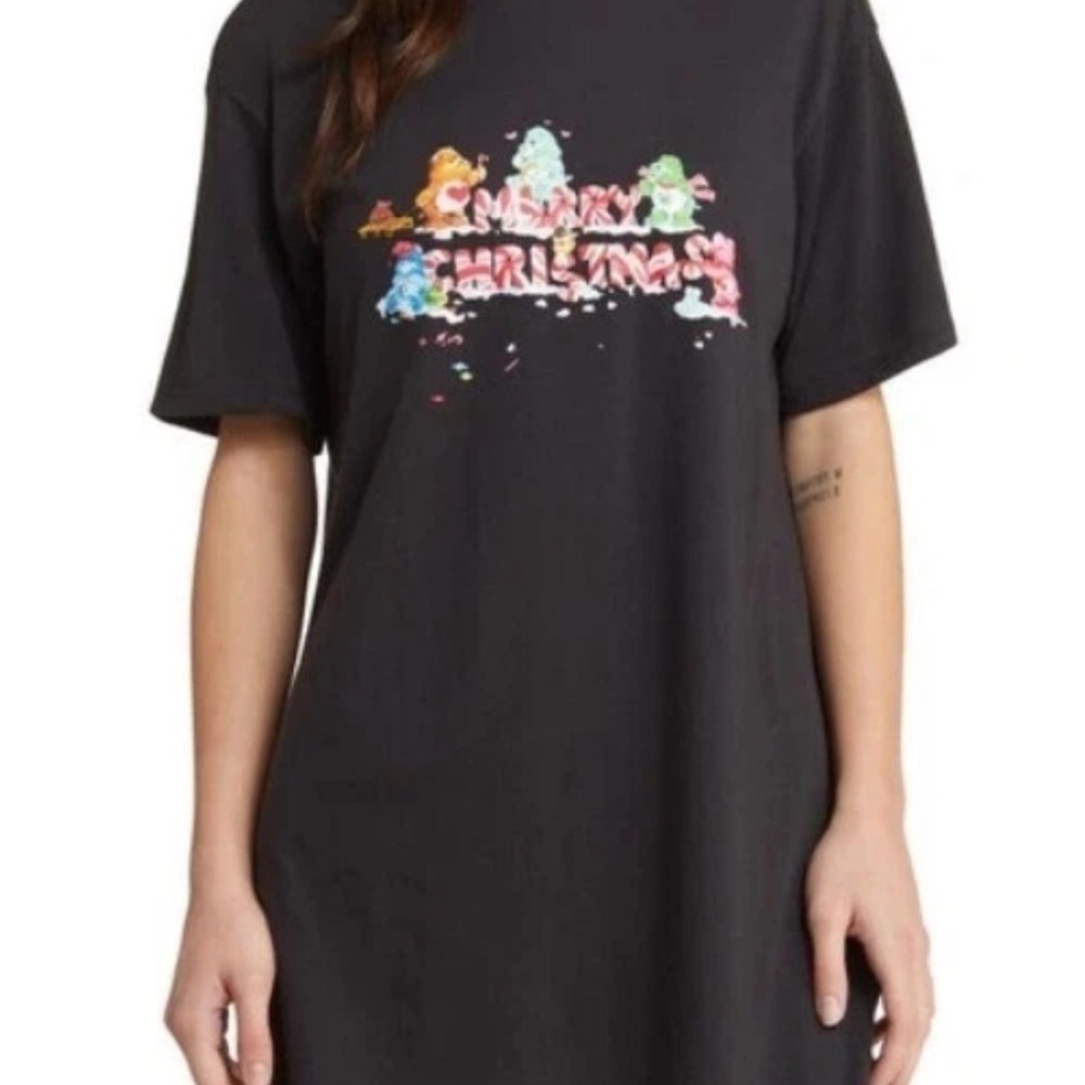 Bp holiday black  Graphic T-Shirt with Colorful Print with  Care Bears